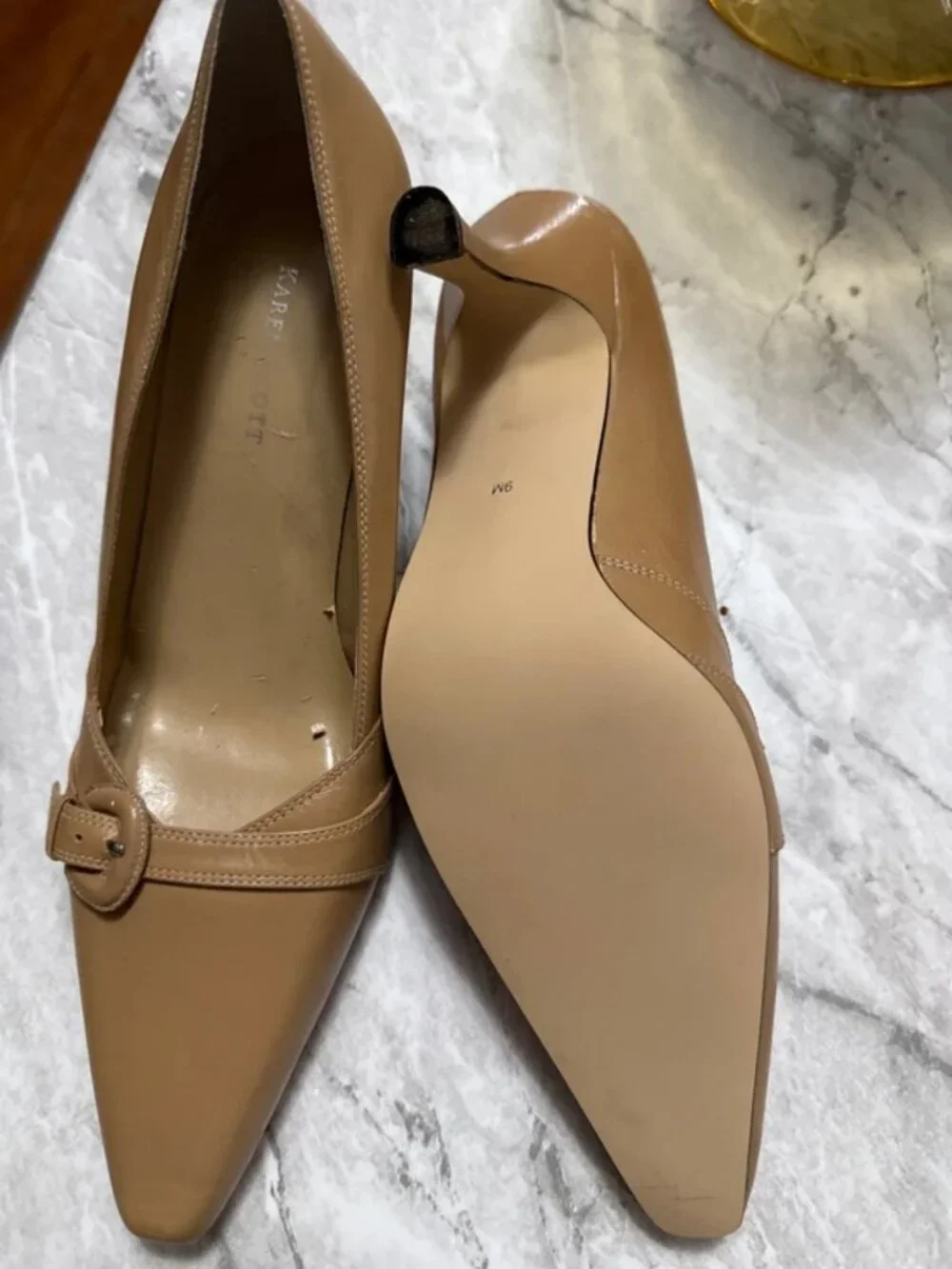 Women Shoes pointed-toe heels neutral leather